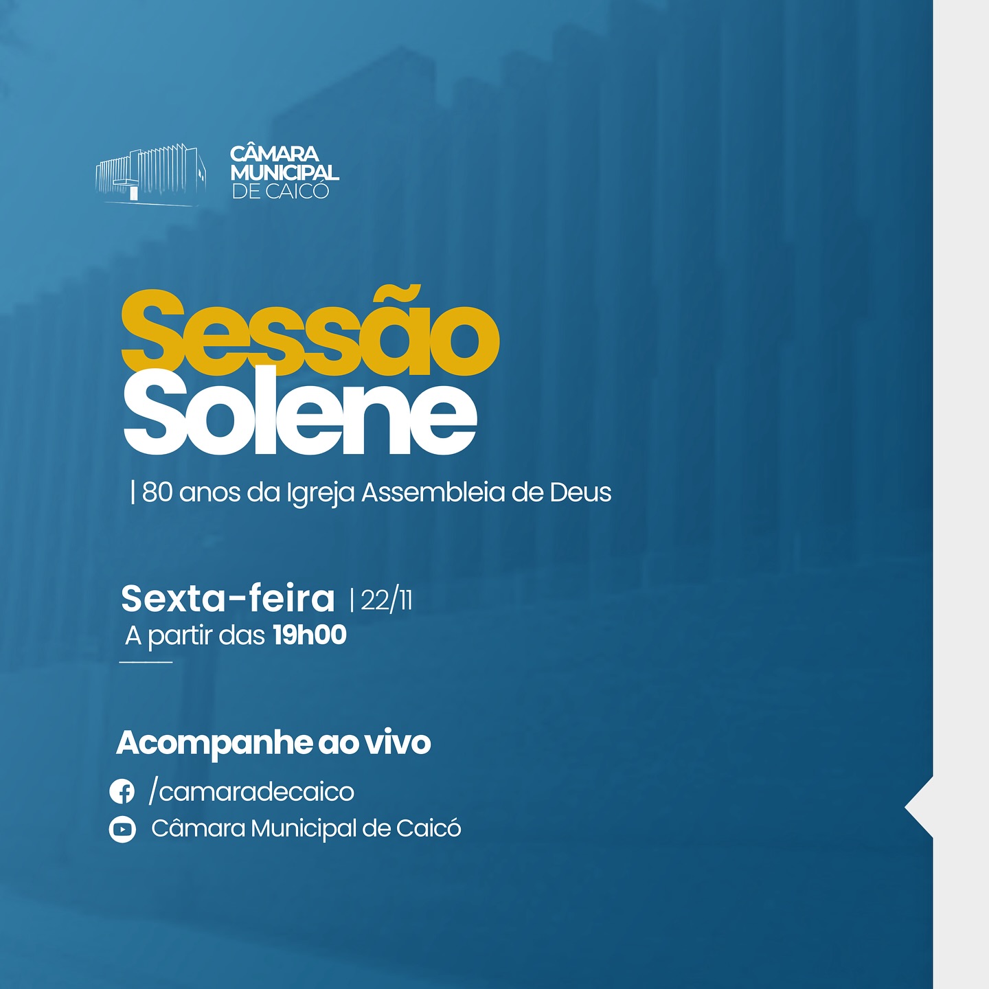 Sessão Solene em comemoração aos 80 anos da Igreja Assembleia de Deus